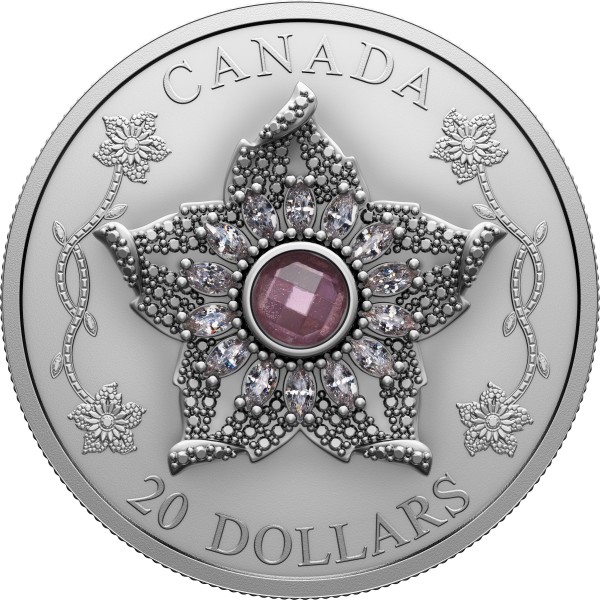 1 Unze Silber Matte Proof Williamson Diamond Brooch - Crown Jewels Series 20$ Kanada 2025
