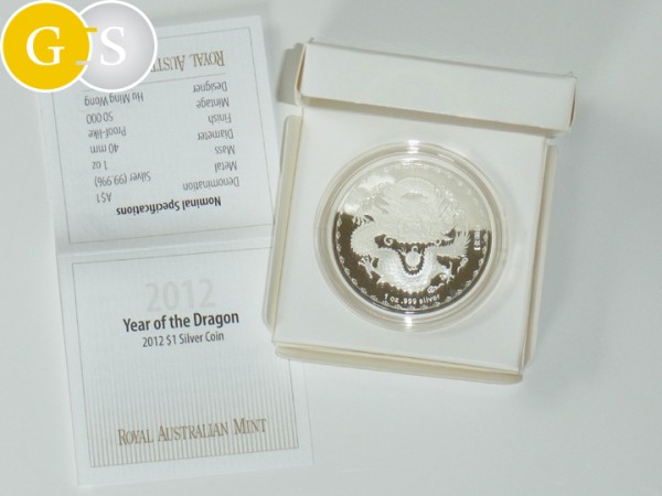 1 Unze Silber Proof-like Drache Australien 2012
