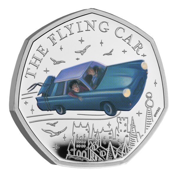 50 Pence Silber Proof Colour Harry Potter - Das fliegende Auto United Kingdom 2025 Royal Mint
