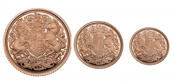 Sovereign Gold Proof 3 Coin Set Queen Elizabeth II Memorial United Kingdom 2022