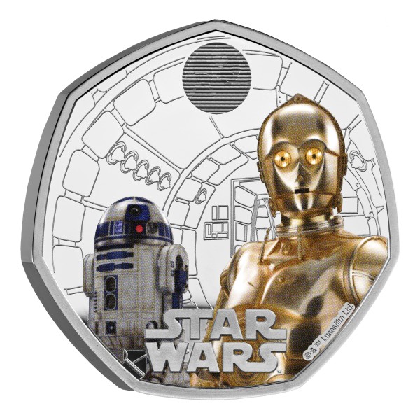 50 Pence Silber Proof Star Wars - R2-D2 & C-3 PO United Kingdom 2023 Royal Mint
