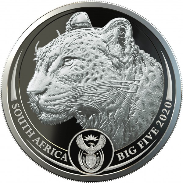 2 x 1 Unze Silber Proof Big Five Leopard Double Capsule Südafrika 2020