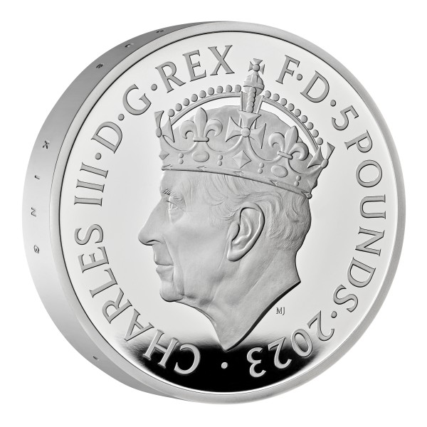 5 £ Silber Proof Piedfort Krönung König Charles III. United Kingdom 2023 Royal Mint