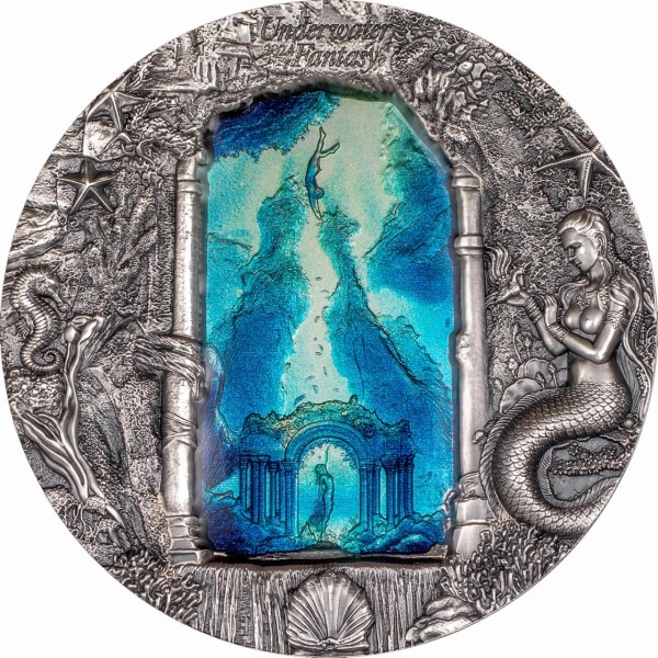 3 Unzen Silber Antique Mermaids - Underwater Fantasy 20$ Palau 2024