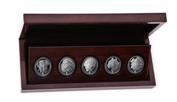 5 x 1 Unze Silber Proof Big Five Collection Südafrika 2021