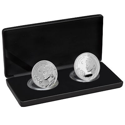 The Britannia 2 Münzen Set Silber Proof & Reverse Frosted Proof 4 £ UK 2024