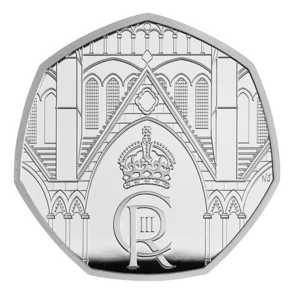 50 Pence Silver Proof Coronation King Charles III. United Kingdom 2023 Royal Mint