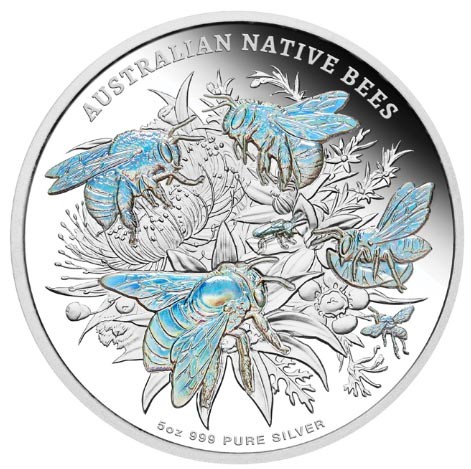 5 Unzen Silber Proof Australische Wildbienen 10$ Niue Island 2026