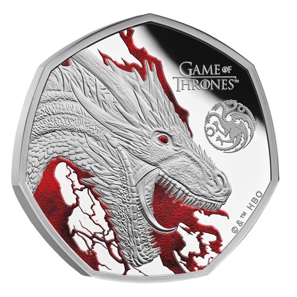 50 Pence Silber Proof Game of Thrones - Fire - UK 2026 Royal Mint