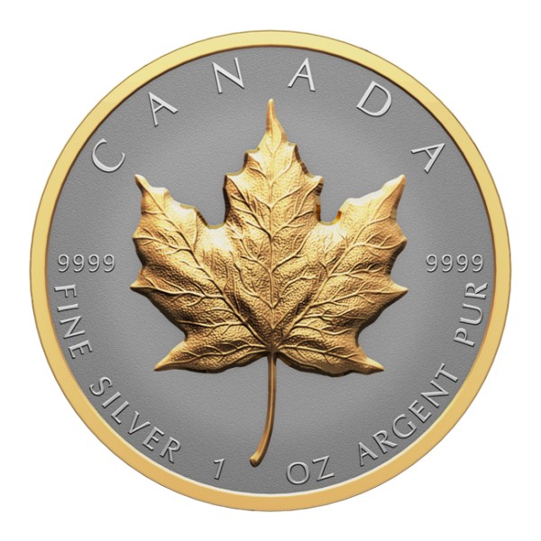 1 Unze Silber RP Maple Leaf Ultra High Relief vergoldet 20 CAD Kanada 2023