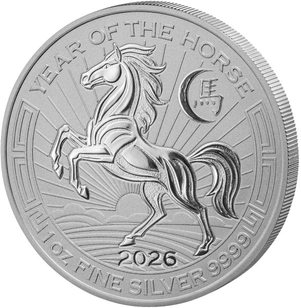 Jahr des Pferdes 1 Oz Silber Reverse Proof Ruanda 2026