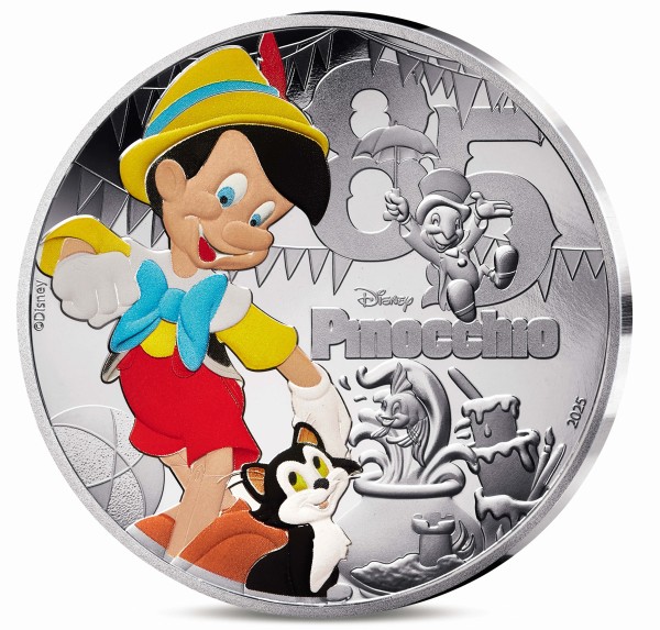 10 Euro Silber Proof Pinocchio Disney Frankreich 2025