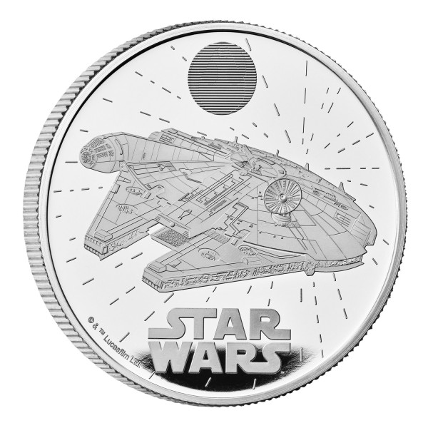 1 Unze Silber Proof Star Wars - Millennium Falcon £ 2 UK 2024