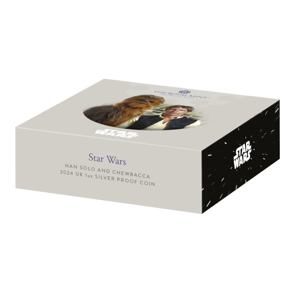 1 Unze Silber Proof Star Wars - Han Solo and Chewbacca £ 2 UK 2024