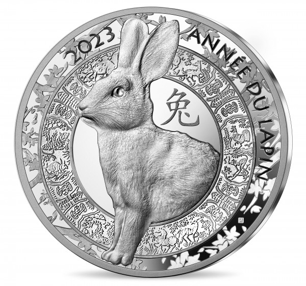 Year of the Rabbit Lunar 1 Ounce Silver Proof High Relief 20 Euro France 2023