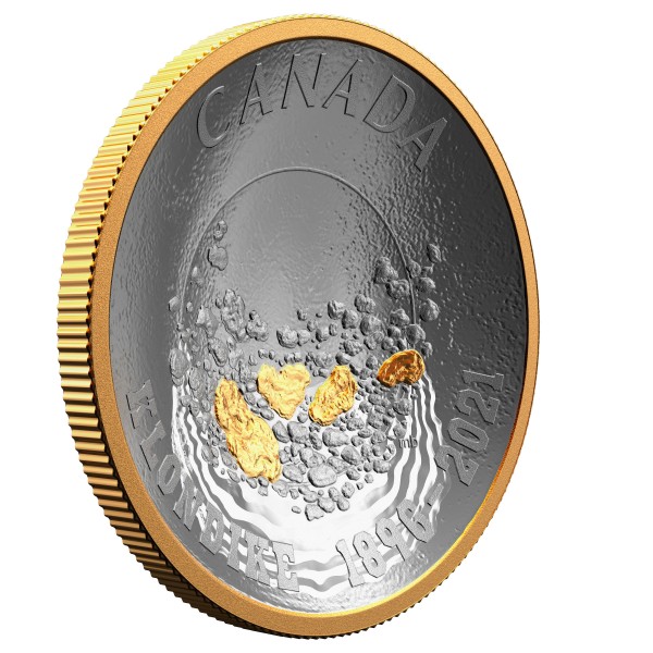 Klondike Goldrausch - 125 Jahre - 25 CAD Silber Proof vergoldet Kanada 2021